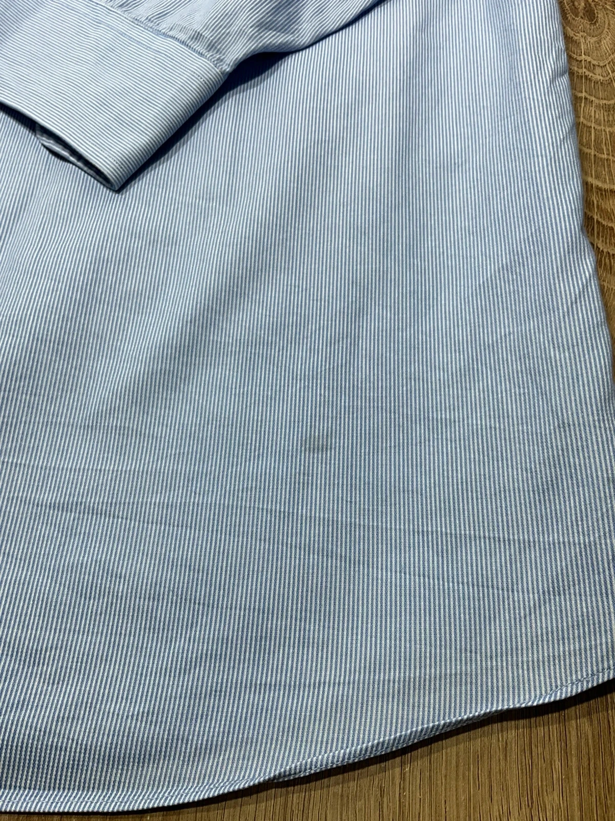 Chemise Tommy Hilfiger Regular Fit 17.5 32-33 Preppy 100% Coton Rayée Bleu Ciel – photo 8